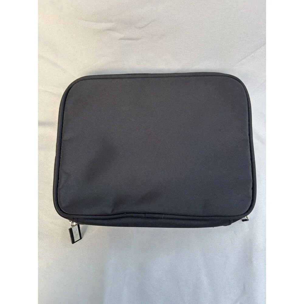 Yves Saint Laurent Beaute Black Canvas Makeup Bag Travel Cosmetic Organizer YSL